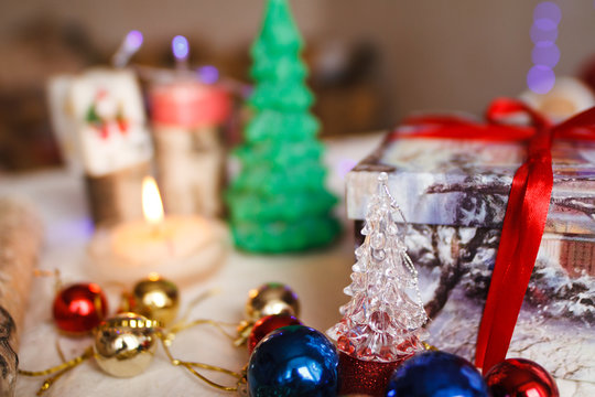 Composition of Christmas toys