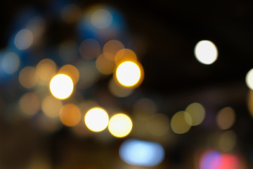 shopping mall night lights bokeh