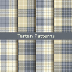 set of eight seamless vector tartan geometric square patterns. design for textile, covers, packaging, christmas
