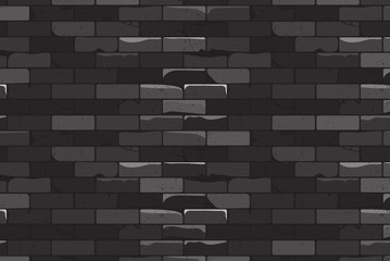 Ancient brick wall background. Black brick wall background vector illustration.