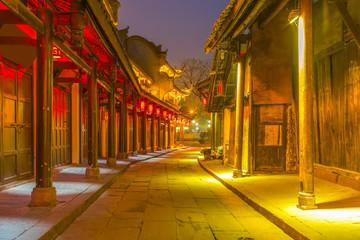 Naklejka na ściany i meble Night scene of Sichuan ancient town