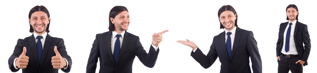 Young businessman isolated on the white background