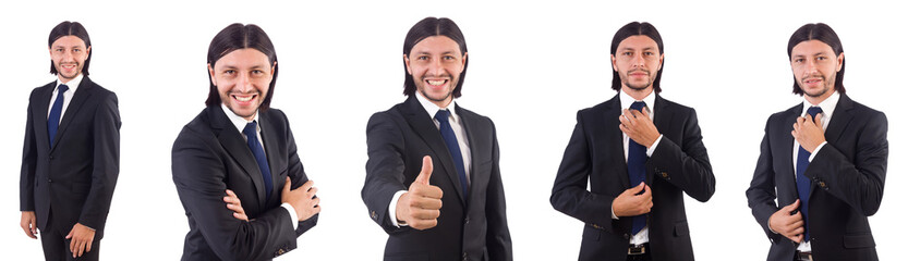 Young businessman isolated on the white background