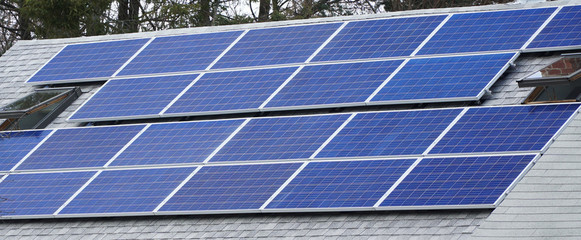 solar panel installed on the house roof