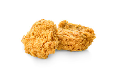 Fried chicken isolated white background