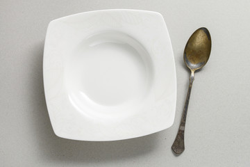 Top view empty plate