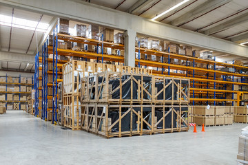 interior of logistics warehouse
