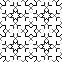 White and black geometric ornament. Seamless pattern