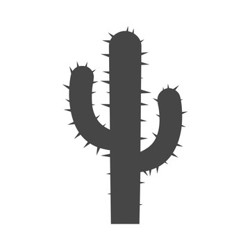 recommend clip art: Black cactus plant silhouette