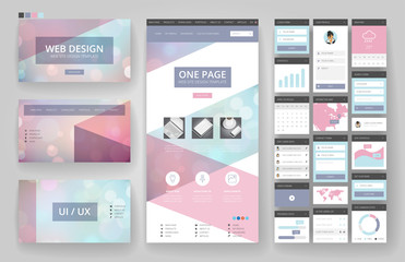 Website design template and interface elements