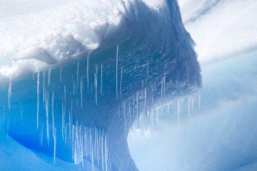 Icycles form while this iceberg melts away.