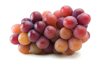 Red grapes isolated on white.