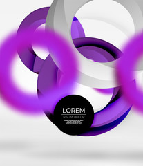 Abstract rings composition in grey 3d space with blurred effects