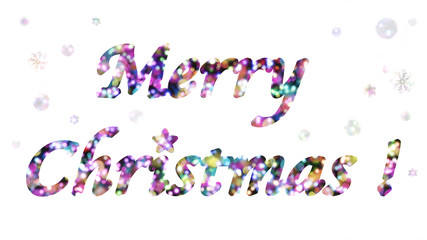 Merry Christmas! メリークリスマス、雪の中の輝くイルミネーション