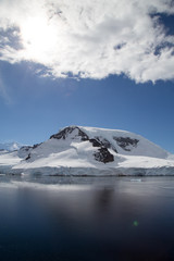 Fototapeta na wymiar A mountain range in Antarctica.