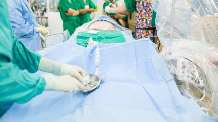 Cardiology operation prepare for operate patient