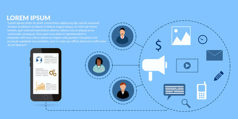 Lead generation, online sales concept with icons eps 10 vector