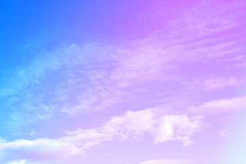Blue sky with white clouds. rain clouds on sunny summer or spring day. Color effect picture.