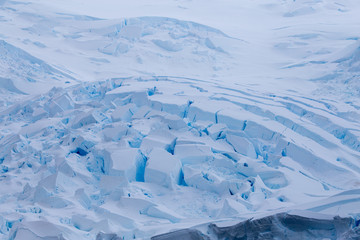 Huge crevasses on this glacier in Antarctica