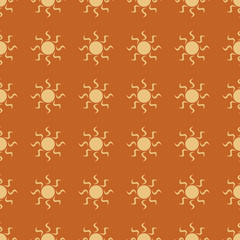 Sun vector illustration on a seamless pattern background
