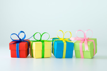 Variety of color gift boxes