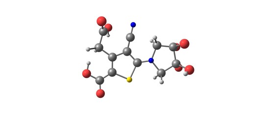 Ranelic acid molecular structure isolated on white