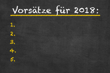 Vorsätze für 2018