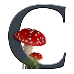 3D render of red toad alphabet letter