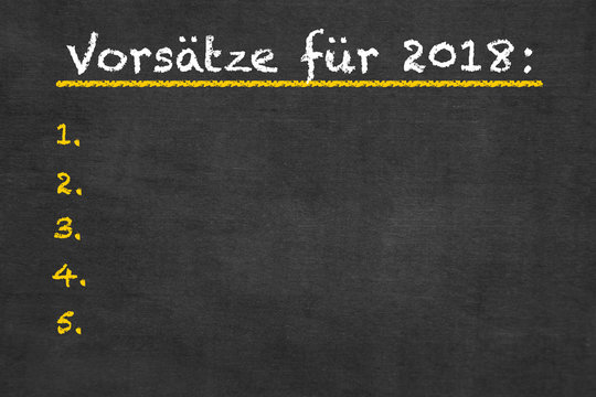 Vorsätze für 2018