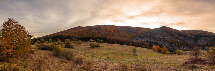 Panorama of Bulgaria mountains.