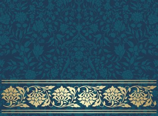 wedding card design, paisley floral pattern , India