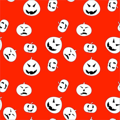 Halloween seamless pattern with pumpkin.Red background