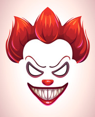 Creepy clown mask.