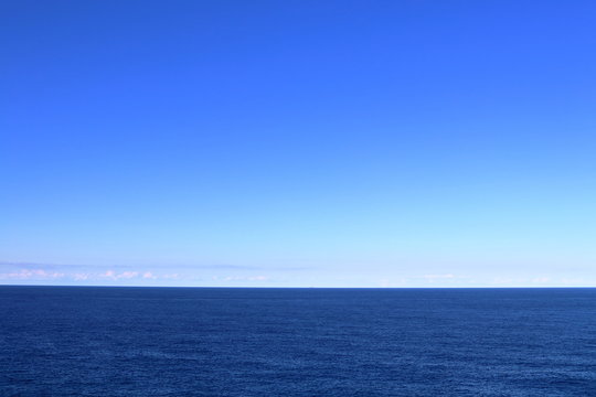 Only blue sky and ocean view from Bondi, Sydney Australia