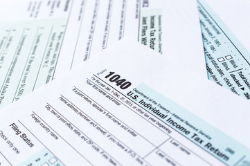 Tax form 1040. Close up.