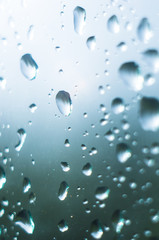 raindrops on the window glass