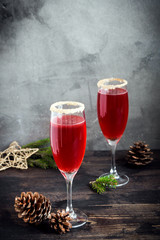Mimosa cocktail for Christmas