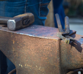 blacksmith tools and fixtures for hand forged metal
