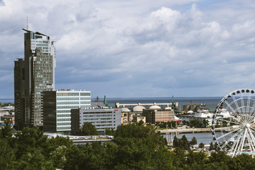 Fototapeta na wymiar Gdynia, Poland. View for city panorama at Gdynia.