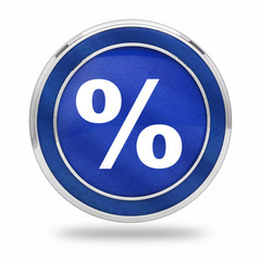 bouton pour cent pourcentage bleu