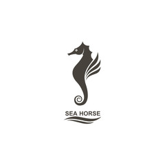 icon of seahorse on isolated white background