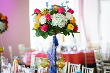 Colorful wedding tables