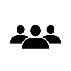 Group icon. Simple representation of group or crowd of people. Vector Illustration