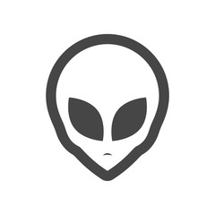 Alien head icon, Extraterrestrial alien face