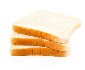 toaster bread on white background