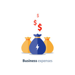 Venture capital, fundraising concept, business loan, company expenses, mutual fund, vector icon