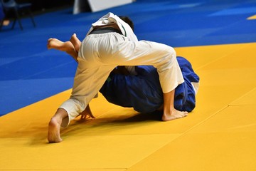 Two judoka on the tatami