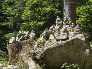 Stone heaps in the forest