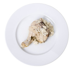 Boiled chicken with sauce.