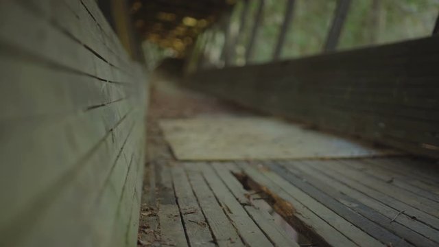 Old wooden sleigh and bobsleigh track